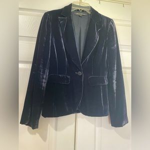 Kenneth Cole nyc Womens Sz-4 Dark Blue Velvet Blazer